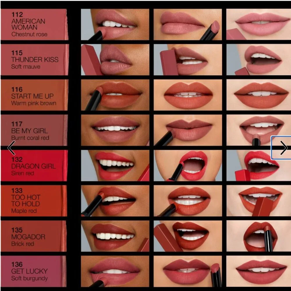 NWT NARS Powermatte Long-Lasting Lipstick Sample Card
